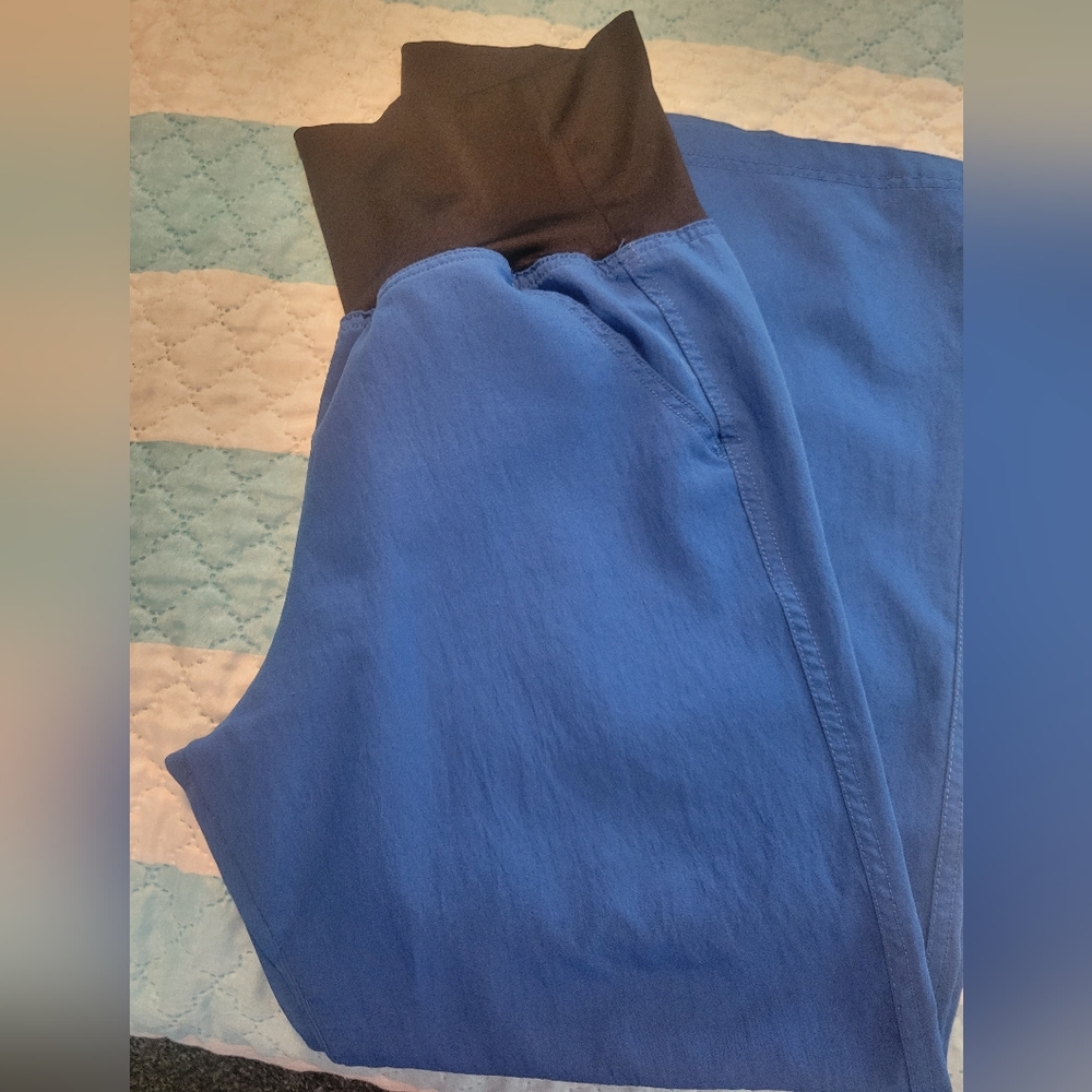 Womens blue maternity scrub pants